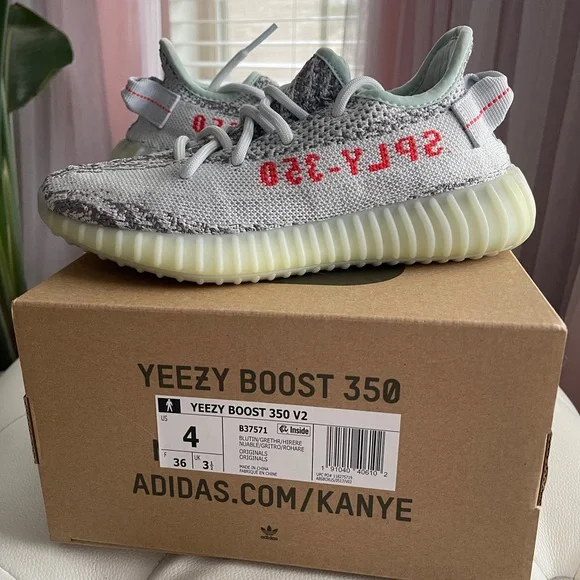 Adidas Yeezy Boost 350 V2 Blue Tint - Size: 4 (Worn 2x)